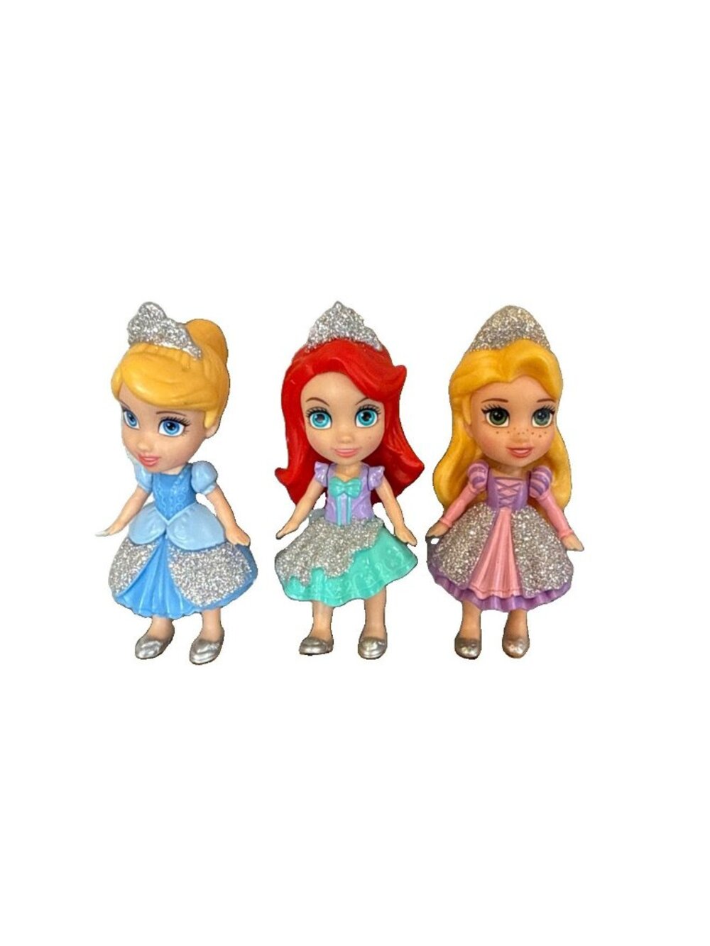 Disney Princess Mini Doll Toddler Figures Lot of 3 Ariel Rapenzul Cinderella